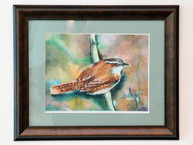 I can hear birds again. My wife gets a different bird every year. They are done in watercolors.